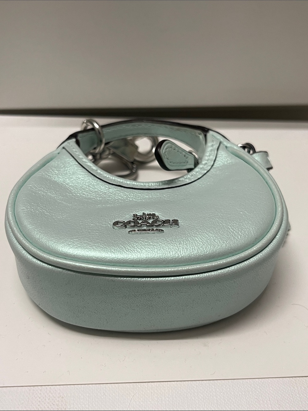 Coach Mini Carmen Crescent Keychain Bag - Mint iridescent - Picture 6 of 6